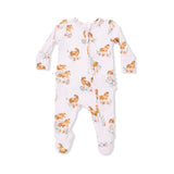 Pink Ponies - 2 Way Ruffle Back Zipper Footie