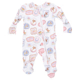 Rodeo Patches Pink - 2 Way Ruffle Back Zipper Footie