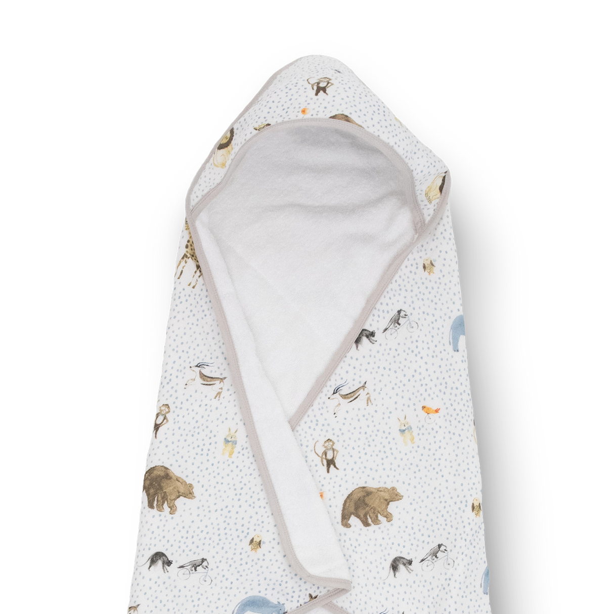 Infant Hooded Towel - Party Animals - HoneyBug 