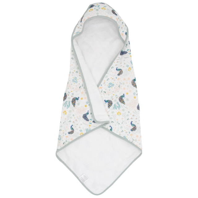 Infant Hooded Towel - Peacock - HoneyBug 