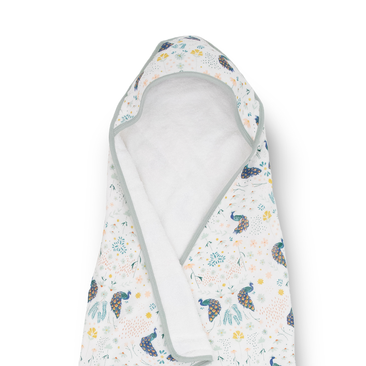 Infant Hooded Towel - Peacock - HoneyBug 