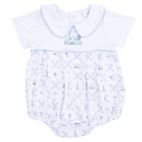 Golf Trellis Blue - Classic Box Pleat Bubble
