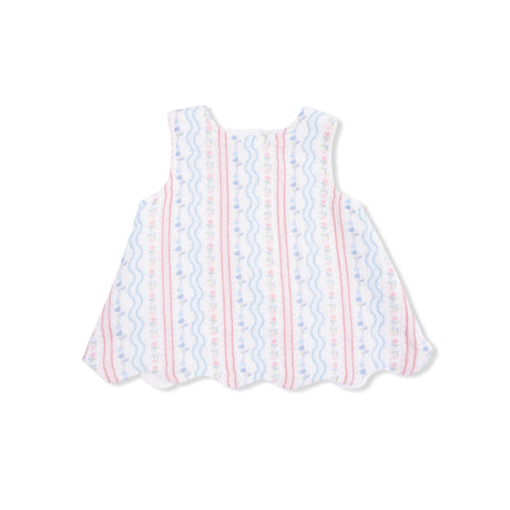 Tulip Stripe - Scallop Back Top with Bloomer & Headband