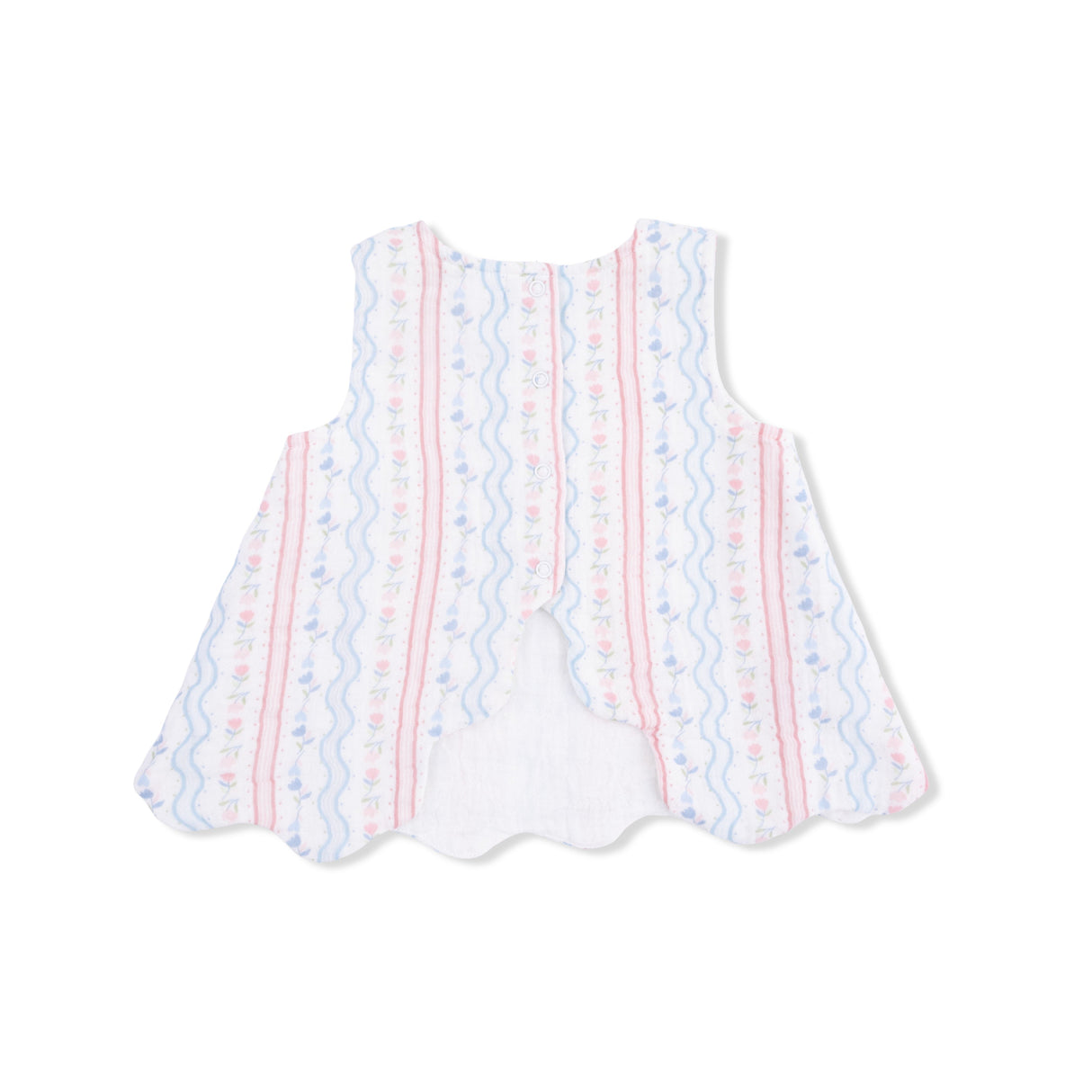 Tulip Stripe - Scallop Back Top with Bloomer