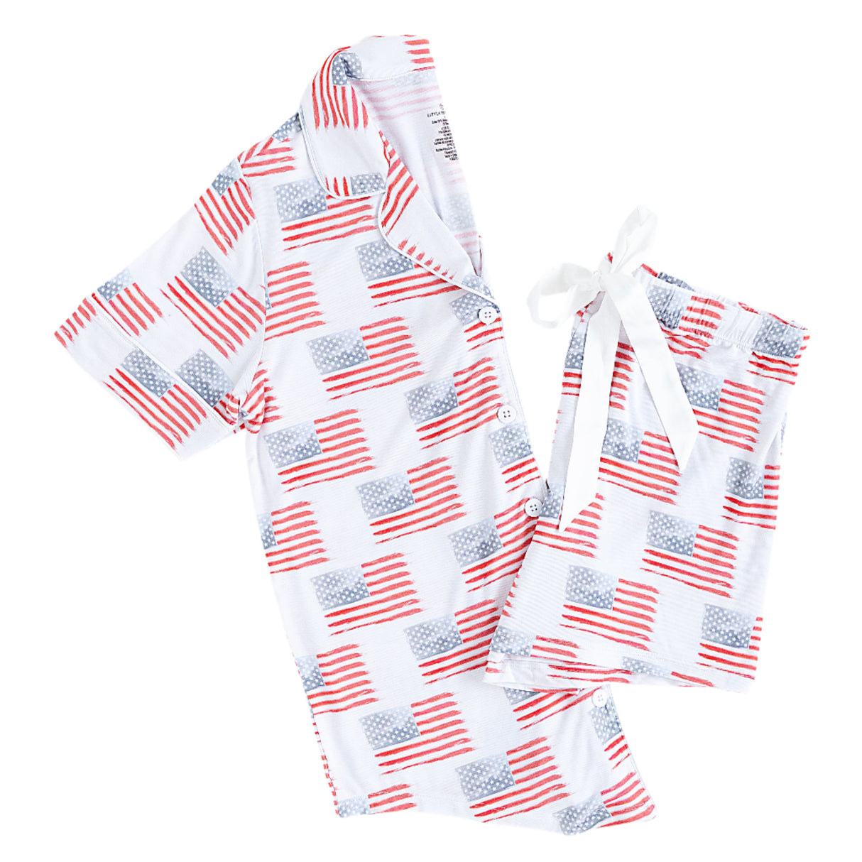 American Flag Women’s Button Down Short Set - HoneyBug 