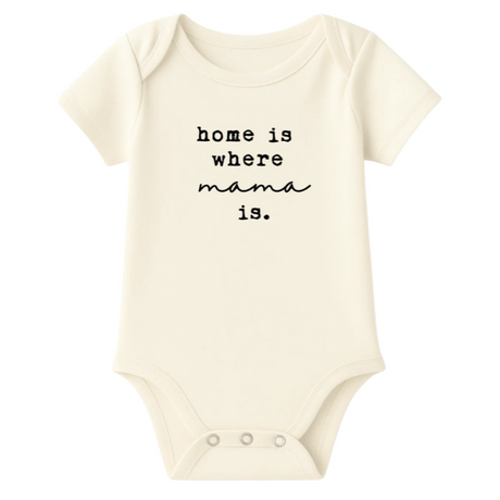 Home is Where Mama is - Organic Short Sleeve Baby Bodysuit - HoneyBug 