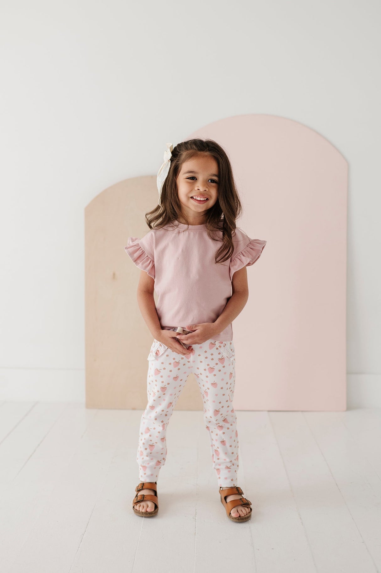 Girl's Ruffle Sleeve Top