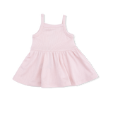 Solid Veiled Pink - Tank with Peplum