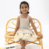 Solid Muslin French Oak - Peplum Tank with Smocked Back