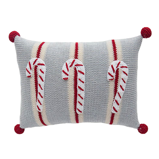 Candy Cane Mini Pillow, Grey