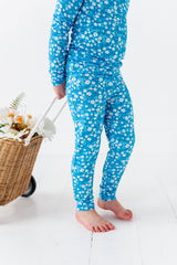 Blue Base Flowers Two Piece Long Set - HoneyBug 