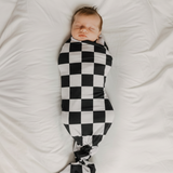 Race Black & White Checkered Stretch Swaddle