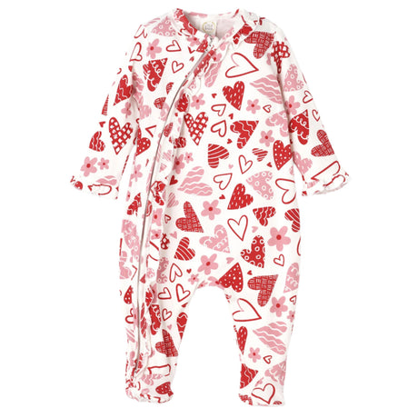 Hearts Bamboo Zipper Romper - HoneyBug 