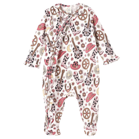 Cowgirl Cutie Bamboo Zipper Romper - HoneyBug 
