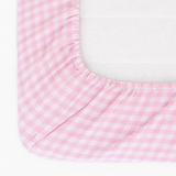 Rosey Pink Gingham Crib Sheet