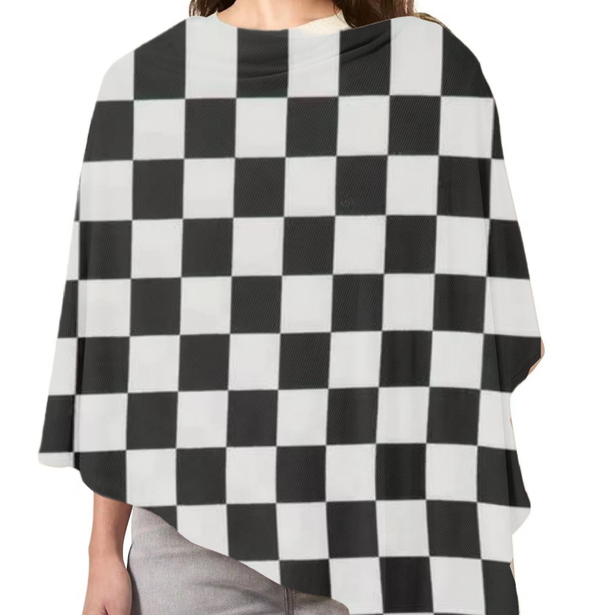 Race Black & White Checkered Carseat Cover