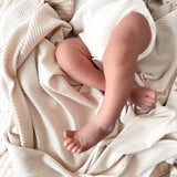 Oat Ribbed Stretch Swaddle