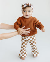 Checkered Flare Pants | Copper - HoneyBug 