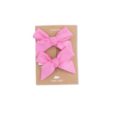 Solid Pink Drink - 2 Pack Bow Clips