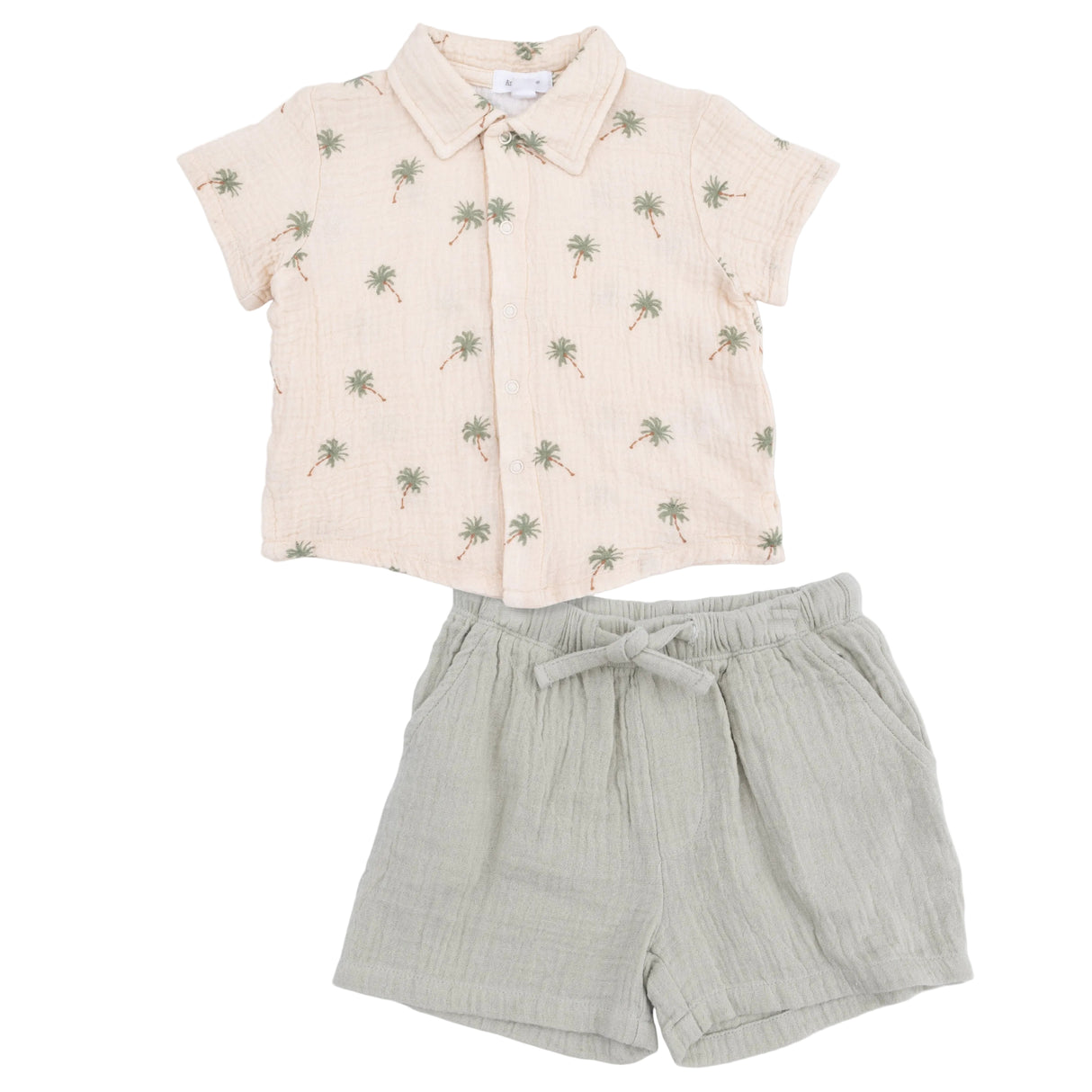 Palm Trees - Polo Button Up with Casual Short