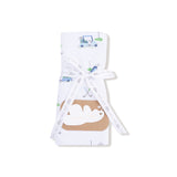 2 Ply Burp Cloth with Binding - Baby Golf Carts - Blue Stripe - HoneyBug 