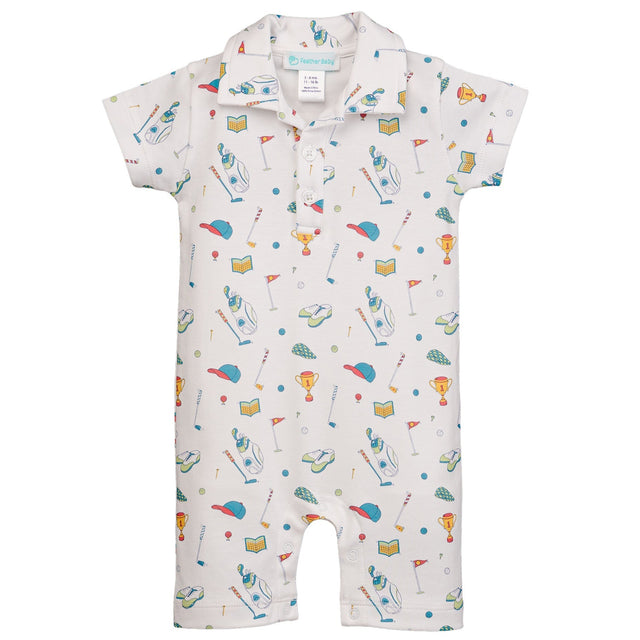 Collared Romper - Little Links - HoneyBug 