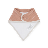 Cotton Muslin + Fleece Bandana Bib 4 Pack - Mauve Stripe - HoneyBug 