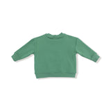 Drop Sleeve Bear Sweatshirt with Rib Cuffs - Holiday Plaid - HoneyBug 