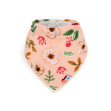 Cotton Muslin + Fleece Bandana Bib 4 Pack - Vintage Floral - HoneyBug 