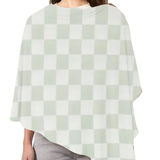 Leaf Green & White Checkered Carseat Cover