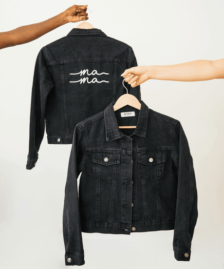Black Denim Mama Jacket - HoneyBug 