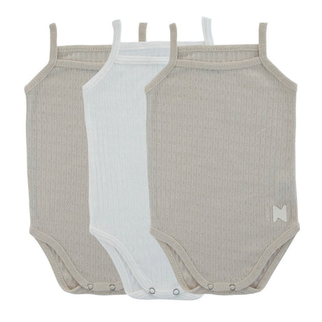 Pointelle Natural Boy + White (Three Pack) - HoneyBug 