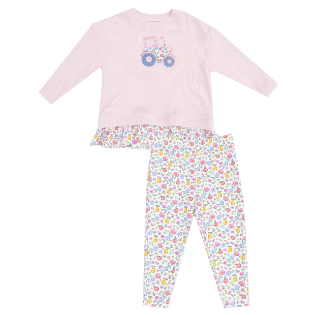 Ruffle Top with Bamboo Legging - Fall Fruit Floral - HoneyBug 