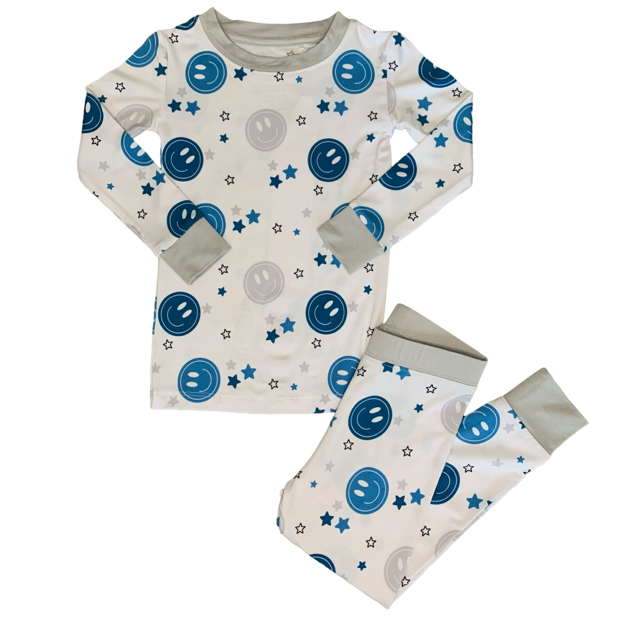 Two Piece Blue Smiley Set