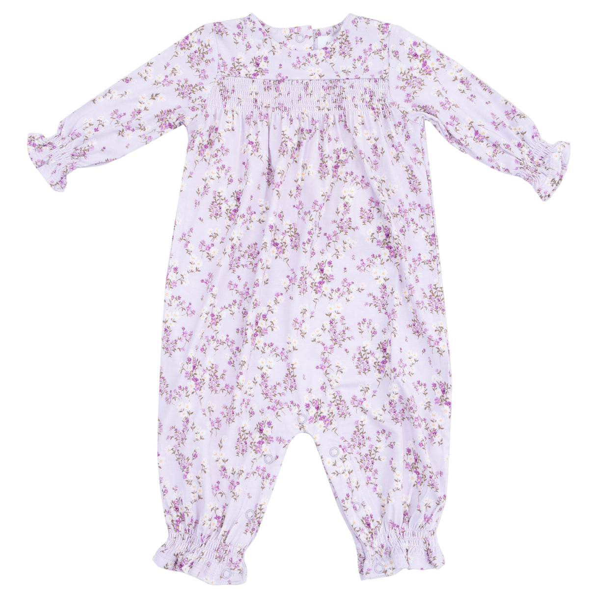 Smocked Long Sleeve Romper - HoneyBug 