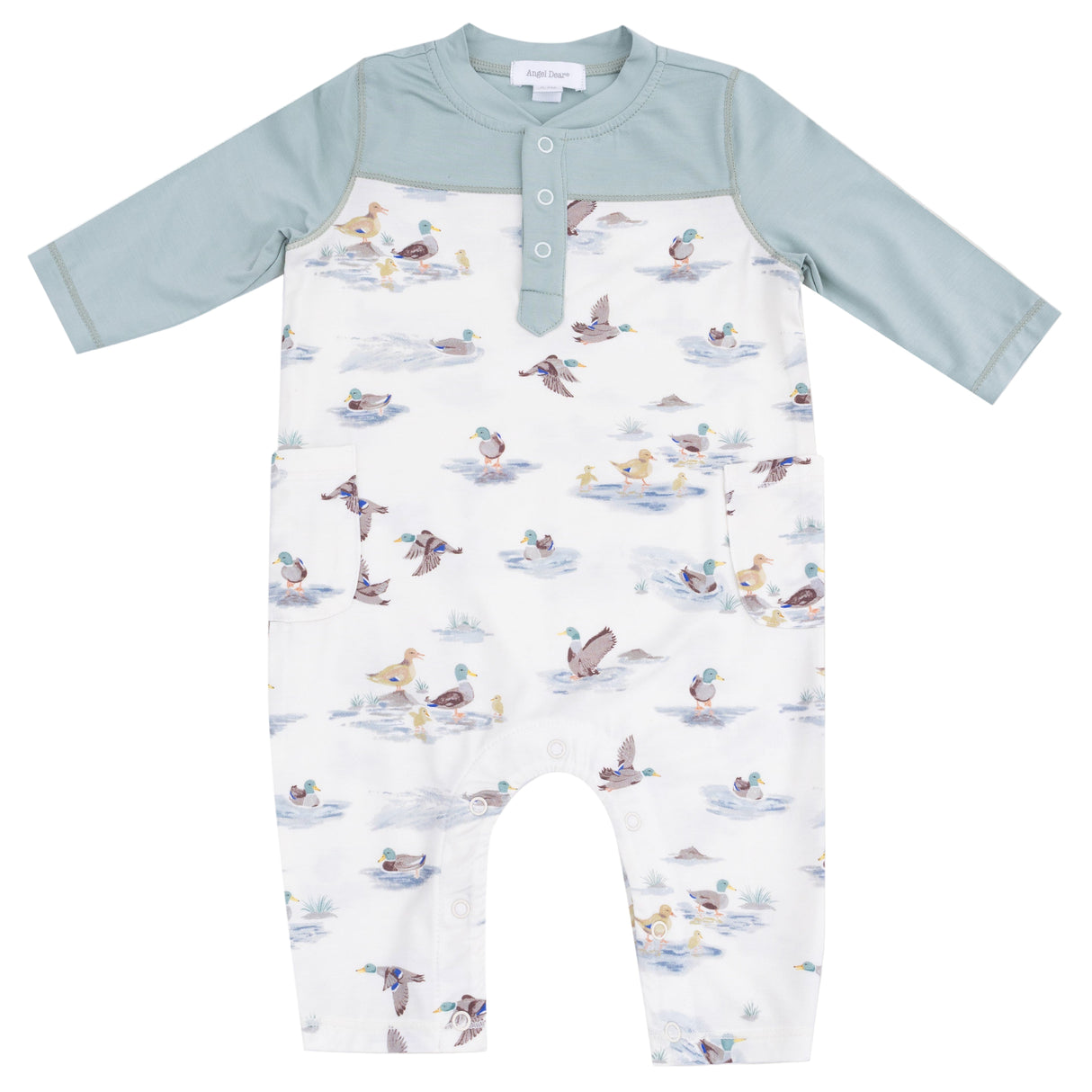 Romper with Contrast Sleeves - HoneyBug 