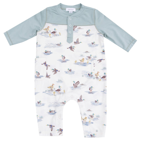 Romper with Contrast Sleeves - HoneyBug 