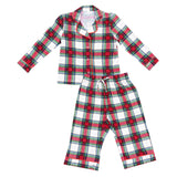 Holiday Plaid - Kids Long Sleeve Coat Style with Pant - HoneyBug 