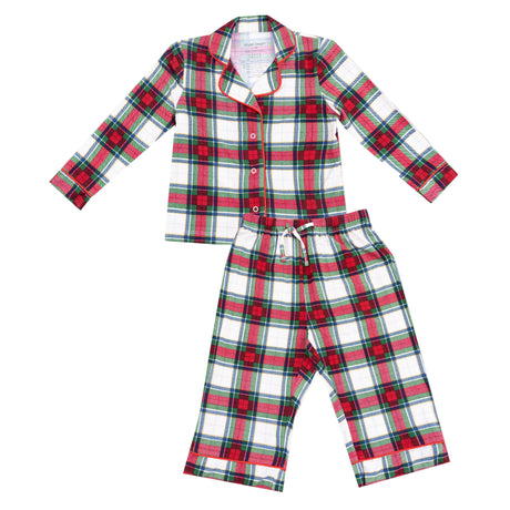 Holiday Plaid - Kids Long Sleeve Coat Style with Pant - HoneyBug 