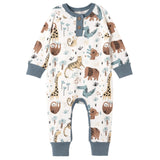 Jungle Jamboree Bamboo Henley Romper - HoneyBug 