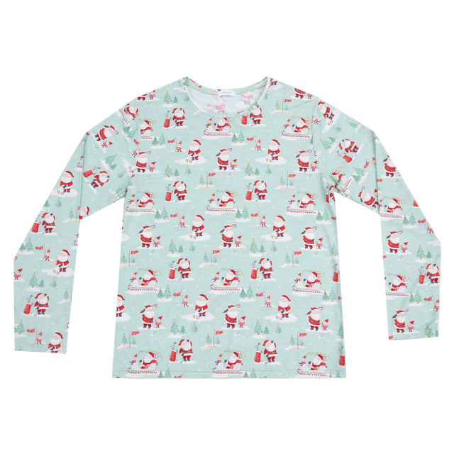 Adult Long Sleeve Top - Golfing Santa and Elves - HoneyBug 