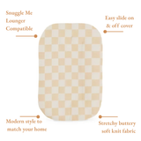 Beige & White Checkered Baby Lounger Cover