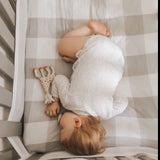 Crib Sheet - Grey Gingham - HoneyBug 