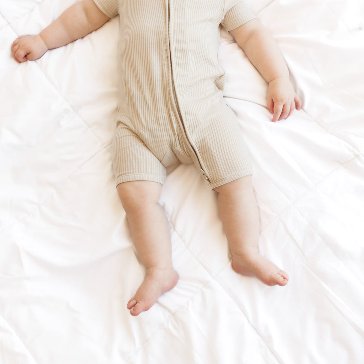 SHORTIE ZIP ROMPER - Clay Ribbed - HoneyBug 