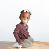 HENLEY LONG SLEEVE- Black Cherry - HoneyBug 