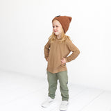 LONG SLEEVE HOODIE- Mocha - HoneyBug 