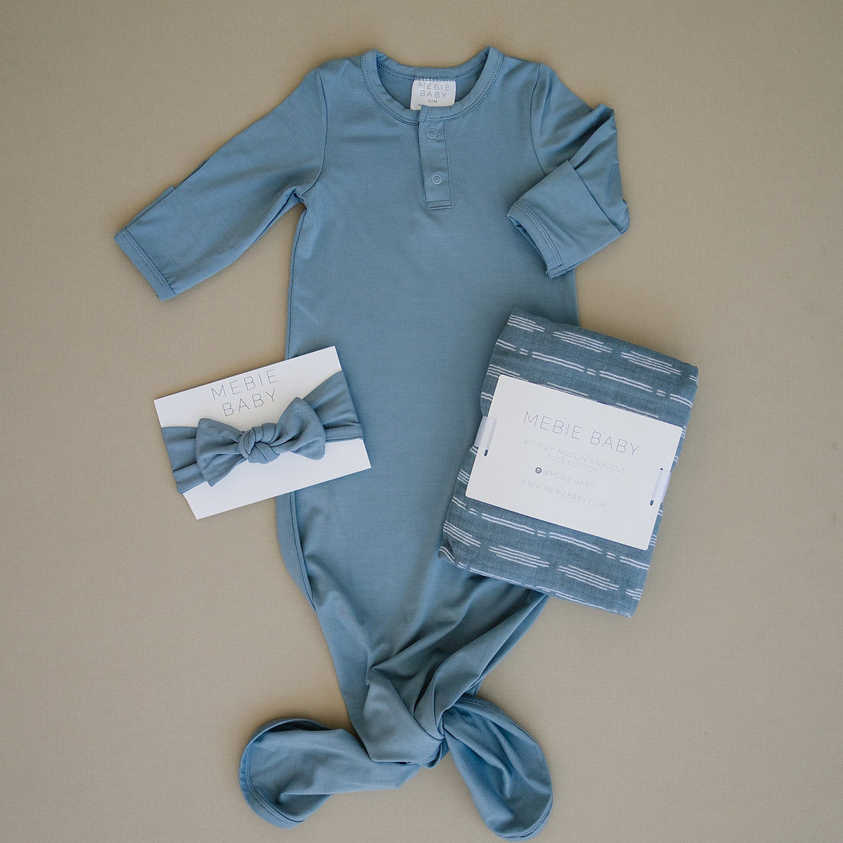 Dusty Blue Bamboo Head Wrap - HoneyBug 