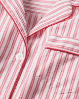 Men's Twill Pajama Set in Antique Red Ticking - HoneyBug 