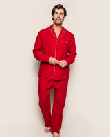 Men's Flannel Pajama Set in Red - HoneyBug 