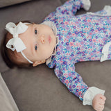 Lucy Girls' Romper - Blackberry Floral - HoneyBug 